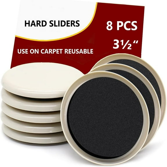 8pcs Easy-Glide Furniture Movers - Reusable Sliders for Carpet and Hardwood Floors, Robust Protection & Moving Aid for Heavy Items