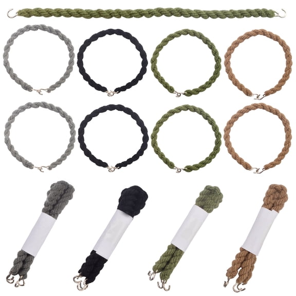 8pcs Elastic Boot Straps Military Pant Leg Rope Strap Shoelace Boot Bands Blousing Garters with Metal Hooks for Navy Army Air Force Outdoor Sports Climbing Cycling, 4 Colors