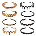 thumbnail image 1 of 8pcs Elastic Plastic Toothed Hairband Sharks Tooth Hair Comb Zigzag Headband for Women Men (B#), 1 of 5