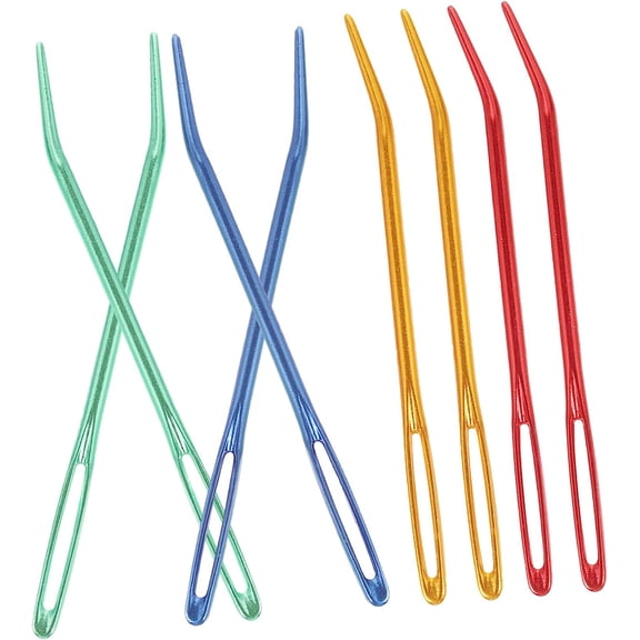 8pcs Elbow Aluminum Sweater Needle Braid Accessories Vessel Tools Home Tools Big Eye Sewing Needles Aluminum Sewing Needle Safety Darning Needle Aluminum Yarn Needle Yarn Supplies