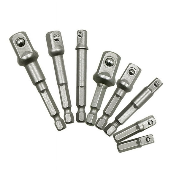 8pcs Electric Drill Socket Adapters Set Impact Driver Accessories 1/2, 3/8, 1/4 Sockets Socket Adapter Bit Set Drill Bit Drill Bit Adapter