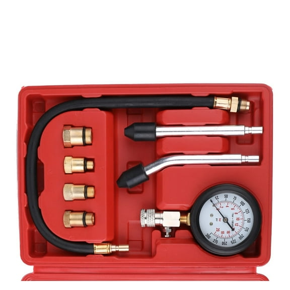 8pcs Engine Cylinder Compression Tester Kit Automotive Tool Instrumentation Cylinder Compression Gas Engine Pressure Test Kit ,Corrosion Resistance
