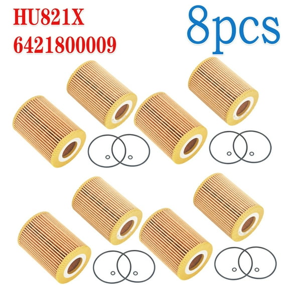 8pcs Engine Oil Filter (Cartridge) HU 821 x For Dodge Freightliner Jeep Mercedes