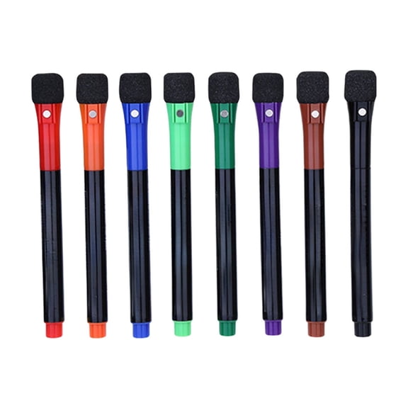 8pcs Erasable Magnetic Whiteboard Marker, Dry Erase Markers with Eraser, Multi-Surface Writing Pen for Acrylic Glass White Board Door Wall