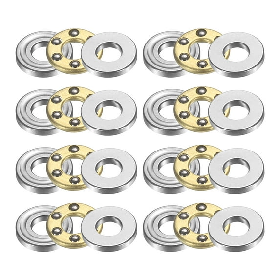 8pcs F2.5-6M Thrust Ball Bearings, 2.5mm x 6mm x 3mm Miniature Thrust Bearing with Washers Chrome Steel Single Direction for Conveyor Systems Machine Tools