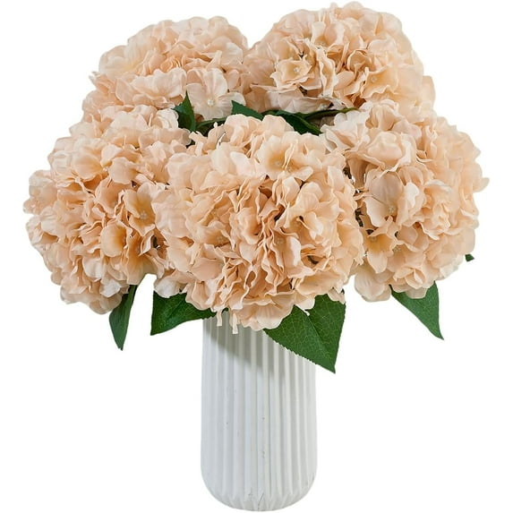 8pcs Fake Flowers Silk Hydrangea Artificial Flowers Bouquets Faux Hydrangea Stems for Home Table Centerpieces Wedding Party Decoration