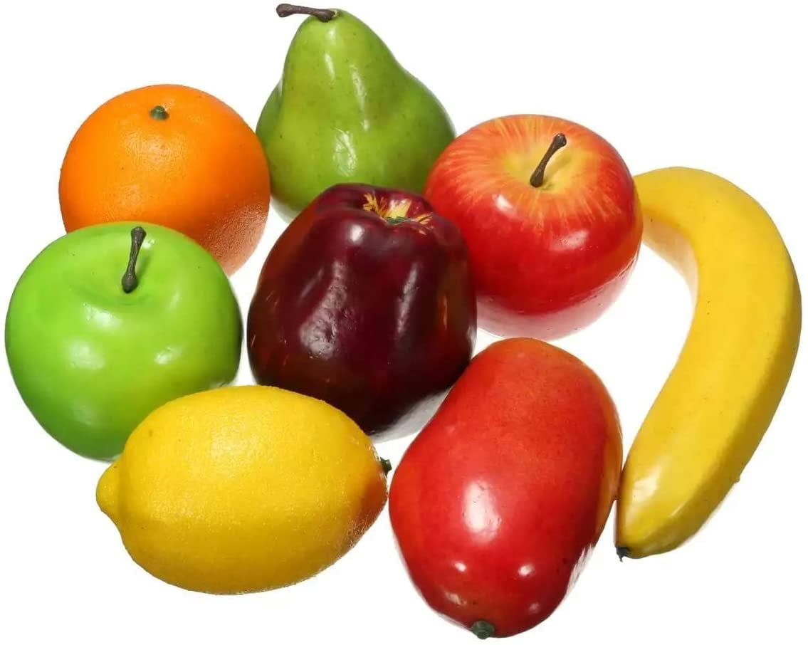 Ulalaza 8-Piece Fake Fruit Set - Realistic Foam Artificial Fruits & Vegetables For Home & Party Decor - View #3