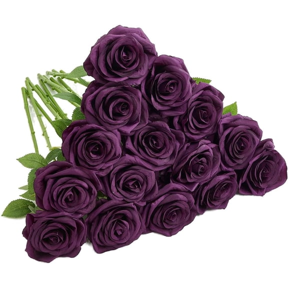 8pcs Fake Rose Artificial Silk Flowers Faux Rose Flower Long Stems Bouquet for Arrangement Wedding Centerpiece Party Home Kitchen Decor