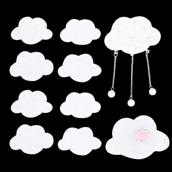 8pcs Felt Clouds White Cloud Decor Felt Clouds Ornaments Cloud Wool Decor Hanging Wall Decor Cloud Little Clouds