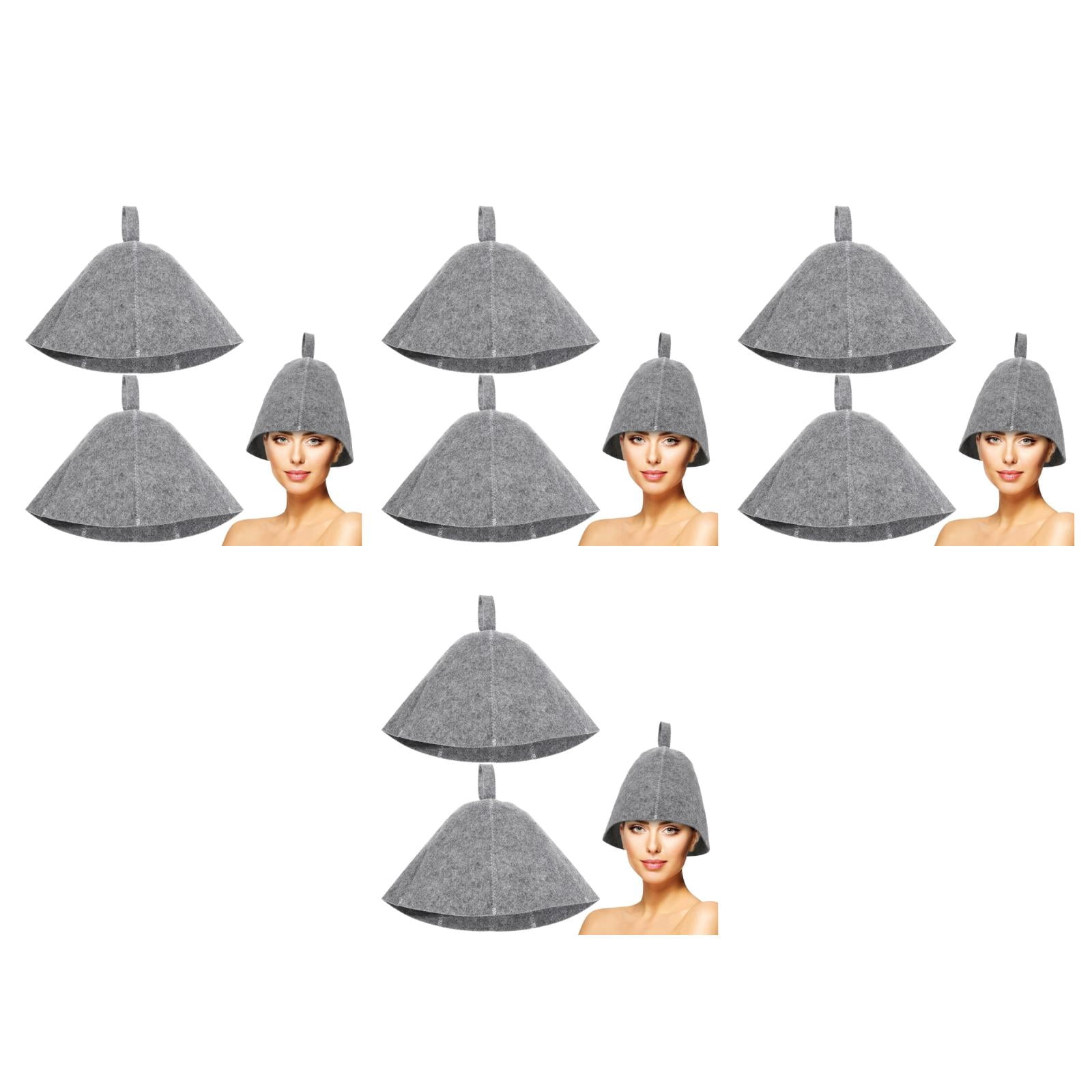 8pcs Felt Sauna Hat Thickened Comfortable Shower Hat Lightweight Indoor Sauna Supply Comfort Cap Replacement Bathing Cap