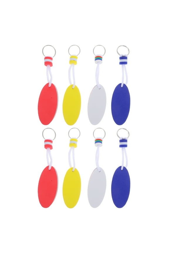 8pcs Floating Keychain Unique Surfing Commemorative Waterproof Floating Keychain Oval Float Key Ring Key Chains Key Floats Fishing