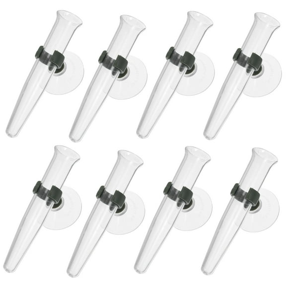 8pcs Flower Water Tubes with Suction Cup Transparent Plastic Floral Tubes for Fresh Flowers Flower Arrangement Vase Decorative Test Tubes Vase