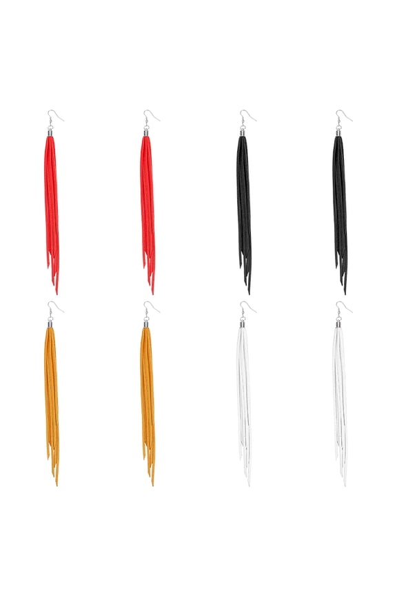 8pcs Fringe Leather Earrrings Suede Tassel Dangle Earrings Boho Fringe EarringDIY