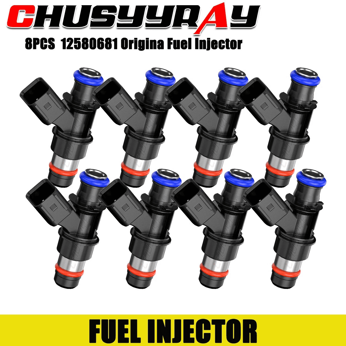 8pcs Gas Fuel Injectors 12580681 for Hummer H2 H3 Chevy Trailblazer 5.3L 6.0L