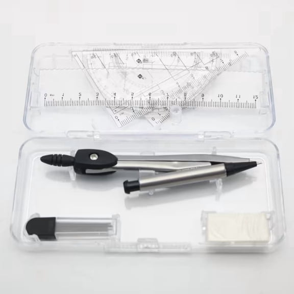 8pcs Geometric Compass Set for Geometry, Drafting & Drawing - Precision Tools with Durable Storage Case for Students, Artists & Architects