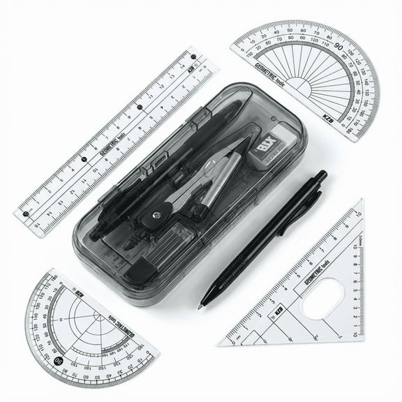 8 Pcs Geometry School Compass and Drafting Kit