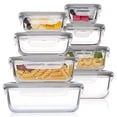 thumbnail image 1 of 8pcs Glass Storage Container Set with Lids, Vtopmart Meal Prep Containers, Airtight Bento Boxes, Gray, 1 of 5