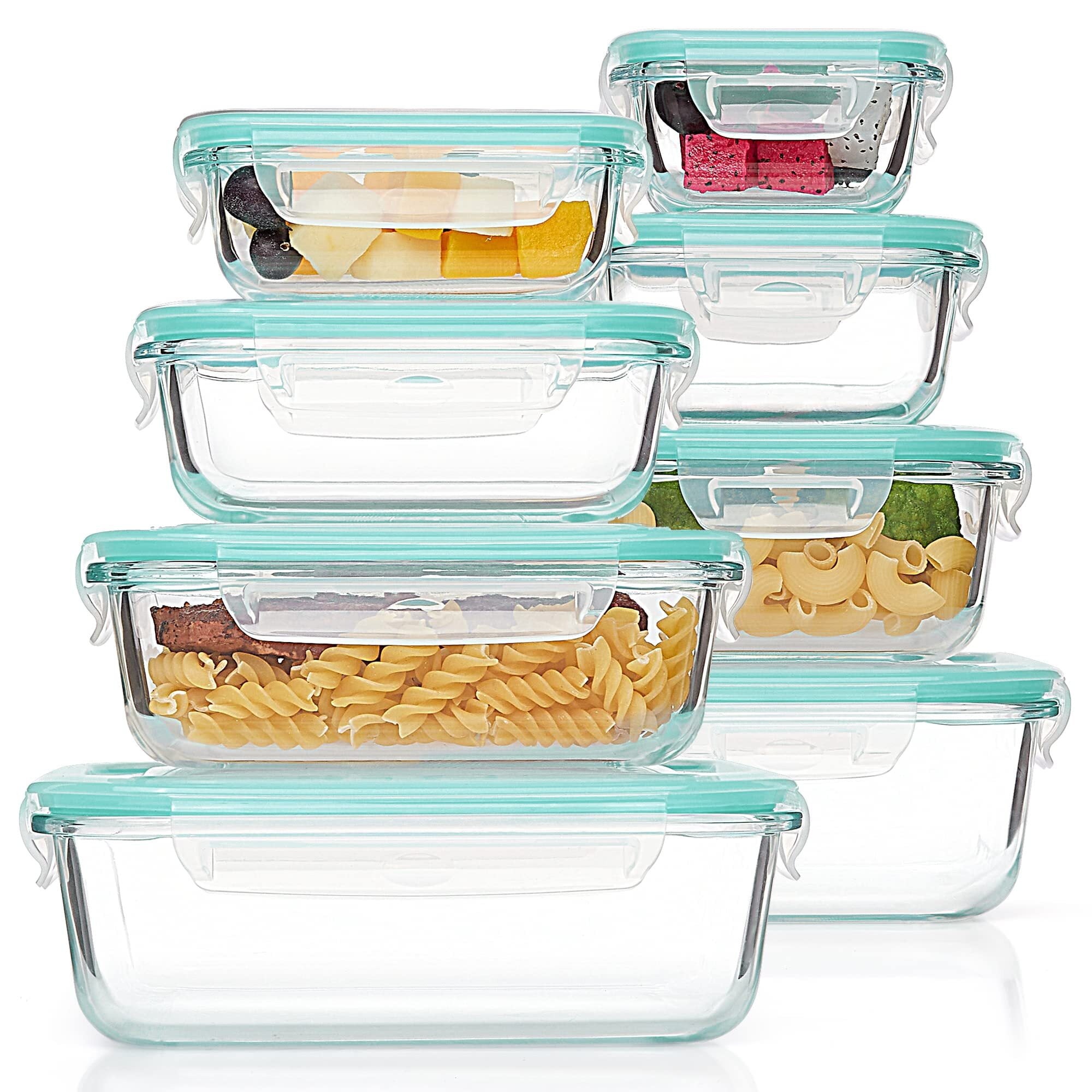 8pcs Glass Storage Container Set with Lids, Vtopmart Meal Prep