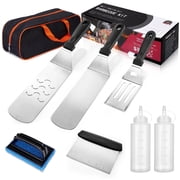 8pcs Griddle Accessories Kit for Blackstone and Camp Chef Heavy Duty Stainless Steel Grill Spatula Set for Grill Griddle Hibachi Flat Top Outdoor Cooking