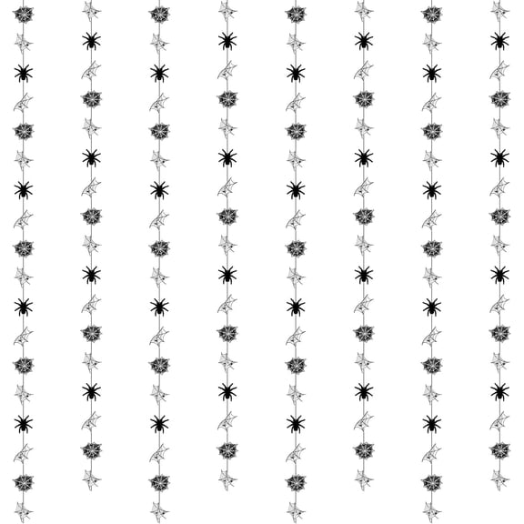 8pcs Halloween Spider Party Decorations Garland Streamers, Spider Web Birthday Party Decorations for Halloween Hanging Garland Decorations