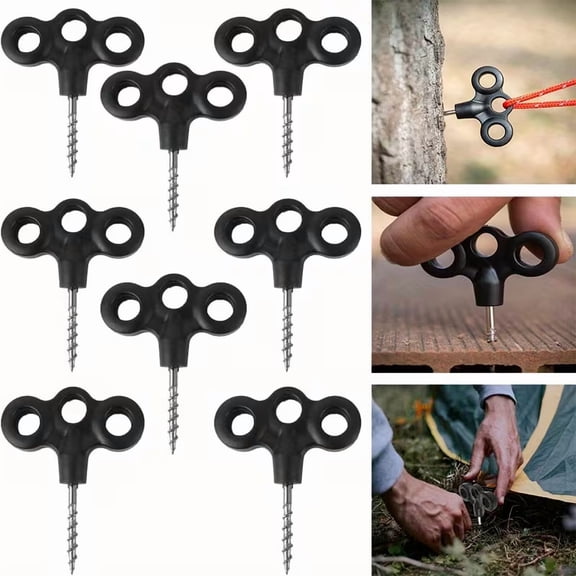 8pcs Heavy Duty Lightweight Plastic Tent Stakes for Camping and Outdoor Use Reusable Small Pegs with Easy Pull Design for Secure Anchoring of Tents Tarps Shelters and Gardens
