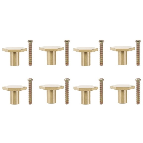 8pcs Hexagon Drawer Knob Cabinet Knob Gold Knobs with Screws