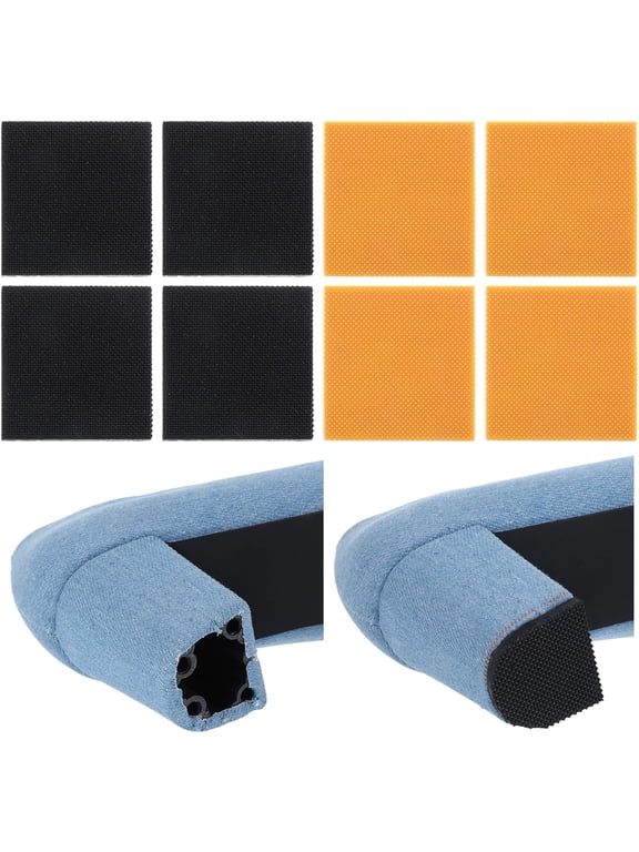 8pcs High Heels Patches, Rubber Boot Replacement Square Sole Repair Tips Anti Caps Tread Pad Non Slip Protectors(Black and brown)