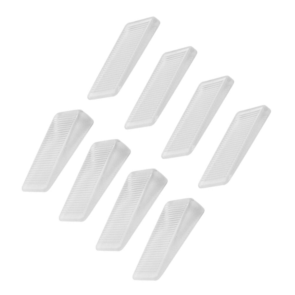 8pcs Home Improvement Leveler Clear Door Stop Wedge Toilet Leveling