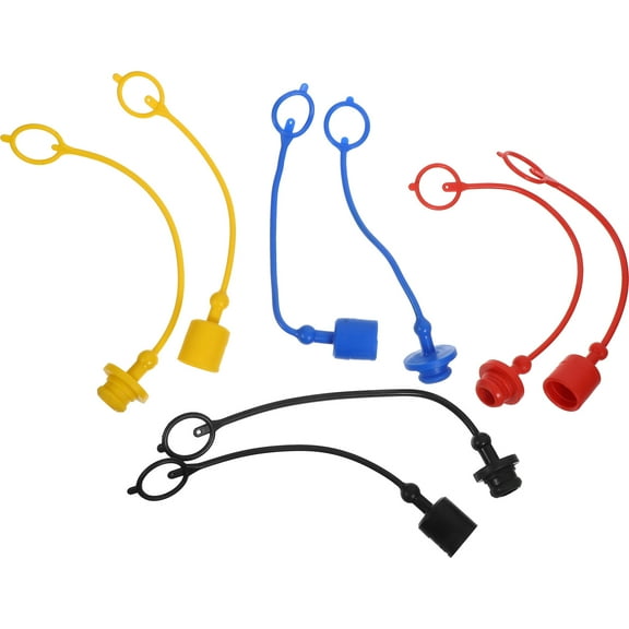 8pcs Hydraulic Coupling Covers Hydraulic Quick Connector Coupler Dust Caps Covers Replacement(1/2'')