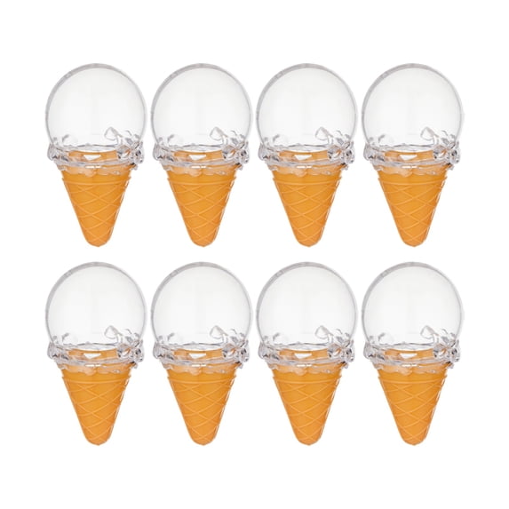 8pcs Ice Cream Cone Candy Boxes, Fillable Dessert Containers for Party Favors, Reusable Plastic Treat Holders, Themed Celebration Decor