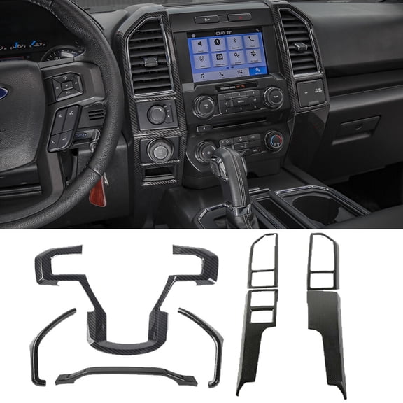 8pcs Interior Accessories Center Console Trim Kit Dash Cover For Ford F150 2015+