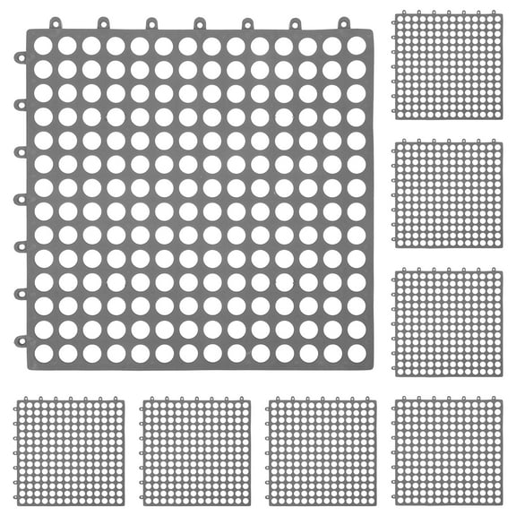 8pcs Interlocking Drainage Mat Anti-Slip Splicing Drainage Floor Mats With Holes Cushioning Floor Tiles Mats For Deck Pool Indoor Bathroom Outdoor Balcony
