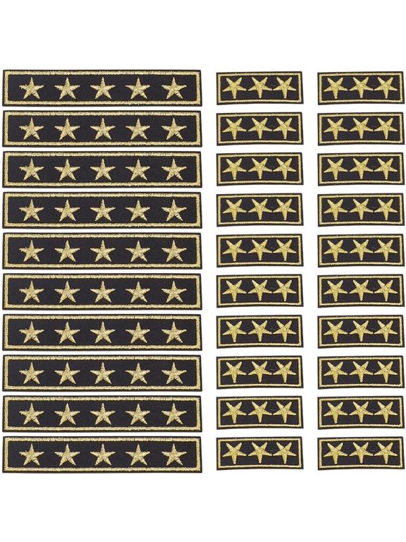 8pcs Iron on Patches Military Embroidered Star Epaulet Flag Stars Shoulder Strap Iron on Patch DIY Craft Accessories Sew On Patch