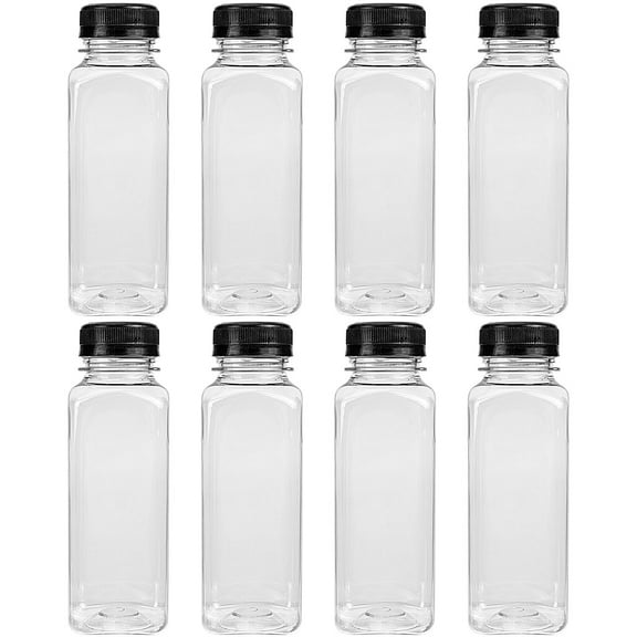 8pcs Juices Bottle Clear Milk Bottles Beverage Storage Bottle Coffee Bottles