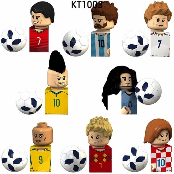 8pcs KT1060 MOC Bricks Model Building Set with Action Figure, Basketball Pants & Hair Parts Creative Blocks Toy Gift for Fans