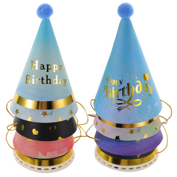 8pcs Kids Birthday Party Hats Children Cone Headwear for Birthday Celebrations