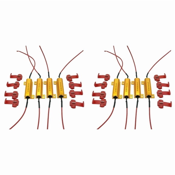 8pcs LED Indicator Ballast Load Resistor Flash Rate Relay Turn Signal Bulbs 50W 6 Ohm Load Resistor