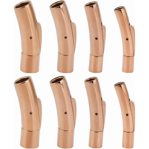 8pcs Leather Cord End Clasp 4 Styles Stainless Steel Bayonet Clasps Connectors with Push Buttons Closures Cord Buckle Ends Snap Lock for Necklace Bracelet Making DIY Crafts (Rose Gold) Gold DIY