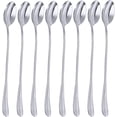 thumbnail image 1 of 8pcs Long Handle Ice Cream Spoons, COMIART Stainless Steel Flat Head Design for Mixing & Serving, Mirror Finish, 1 of 11