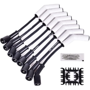 8pcs Ls Spark Plug Wire Set, 9070C Ceramic Spark Plug Wire with Extreme 9000 Ceramic Boot Compatible with LS Terminals LS3 LS4 LS7 LT Engines