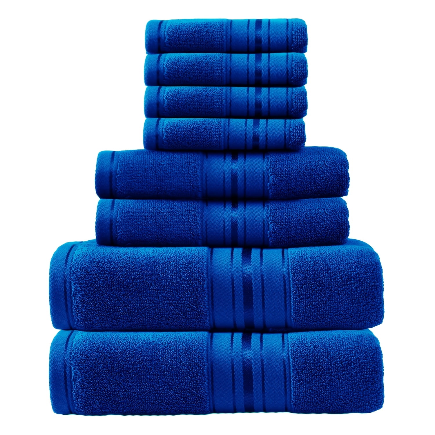 Luxury 8pcs Bath Towel Set, 100% Cotton Premium Hotel Quality, Includes 2 Bath Towels, 2 Hand Towels, 4 Washcloths, Soft Absorbent Spa Towel Collection, Ideal for Bathroom, Hotel, SPA
