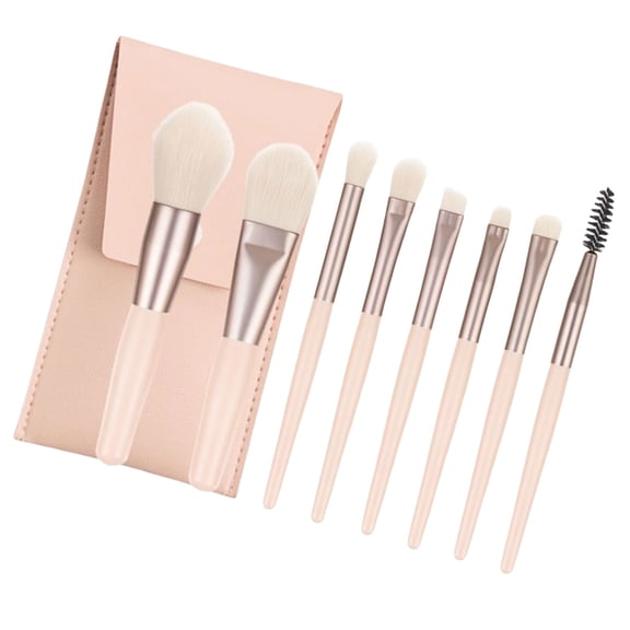 8pcs Macaron Makeup Brush Set Blue Soft Synthetic Bristles for Elegant Look
