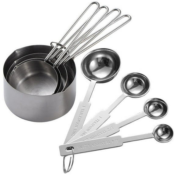 8pcs Measuring Spoons Tablespoon Measure Spoon and Cups Baking Tools Set for Kitchen