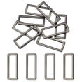 thumbnail image 1 of 8pcs Metal Flat Rectangle Ring, 39mm(1-1/2inch) Metal Rectangular Buckle Rings Square Strap Webbing Loop for Bag Belt Purse DIY Craft, Gun Black, 1 of 7