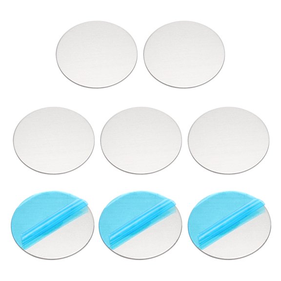 8pcs Metal Plate, 40x1.0mm Metal Plate Round Adhesive Backing Replacement Discs Stickers for Phone Magnet Mount Car Holder Phone Case Wall Wood Glass, Silver Tone