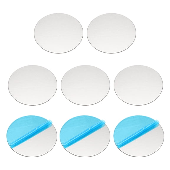 8pcs Metal Plate, 50x1.0mm Metal Plate Round Adhesive Backing Replacement Discs Stickers for Phone Magnet Mount Car Holder Phone Case Wall Wood Glass, Silver Tone