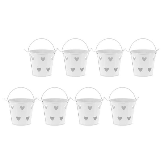 8pcs Metal Storage Bucket Iron Art Gardening Bucket Iron Bucket Container Candy Holder