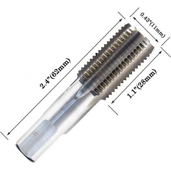 8pcs Metric Thread Machine Taps Set, Hand Screw Thread Plug Taps M3 M4 M5 M6 M8 M10 M12 with Adjustable Tap Wrench 1/16-1/2''