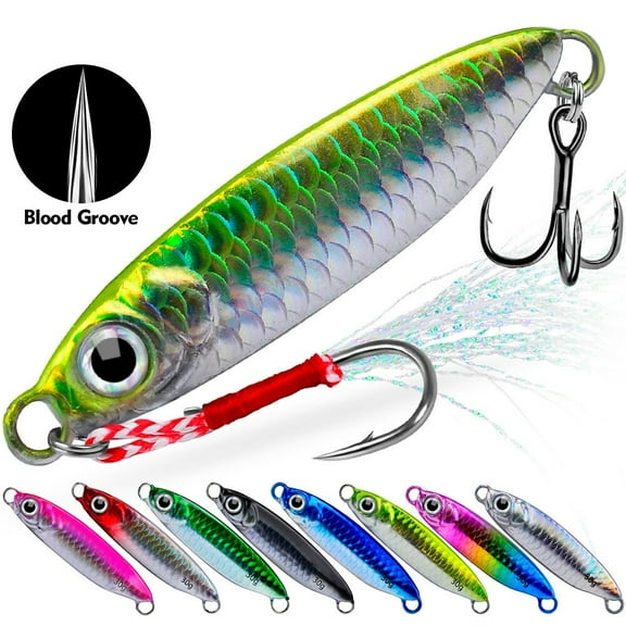 8pcs Micro Butterfly Metal Jig Fishing Lure Bait Jigging Tuna Slow Lure 7-30g