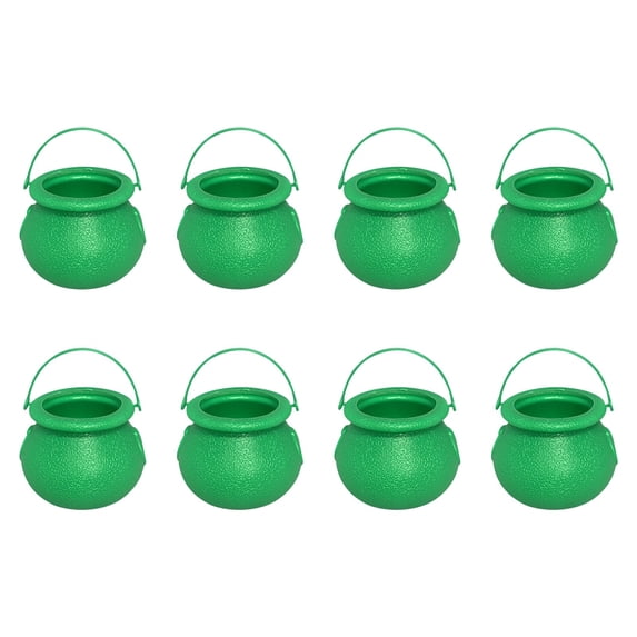 8pcs Mini Cauldron with Handle Halloween,Small Plastic Cauldron Halloween Pot Candy holder for Halloween Party Favors Decor